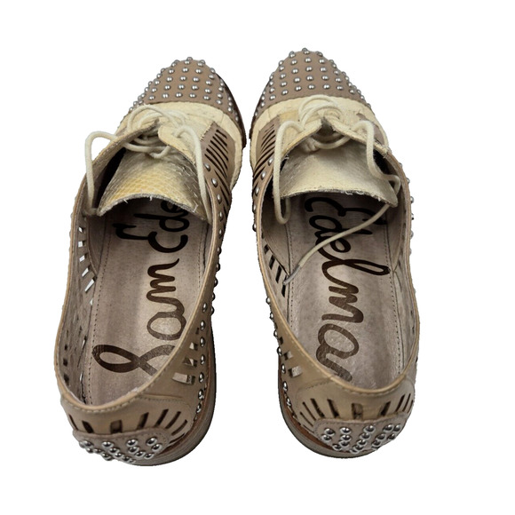 Sam Edelman Jayden oxford loafers studded lasercut faux python detail size 6.5 - Picture 6 of 10
